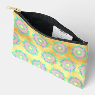 Pochette À Accessoires Mandala coloré sur fond doré doux