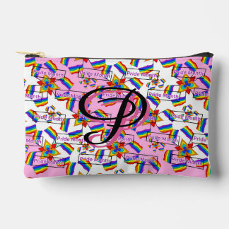 Pochette À Accessoires Mandala de la fierté à monogramme arc-en-ciel - Gé