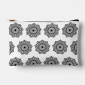 Pochette À Accessoires Mandala noir sur fond blanc (Recto)