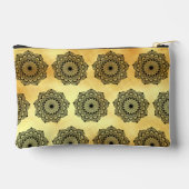 Pochette À Accessoires Mandala noir sur fond or doux (Verso)