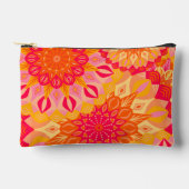 Pochette À Accessoires Mandala superposé orange rose jaune (Recto)