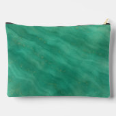Pochette À Accessoires Marbre Abstrait vert avec initiales personnalisées (Verso)