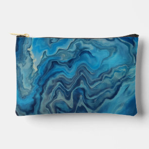 Pochette À Accessoires Marbre blanc cyan bleu Acrylique Abstraction