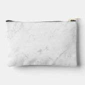 Pochette À Accessoires Marbre blanc en argent de luxe Nom de signature (Verso)
