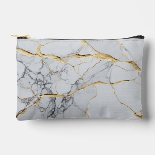 Pochette À Accessoires Marbre blanc et or (Recto)