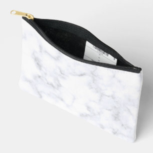 Pochette À Accessoires Marbre Blanc Moderne Élégant