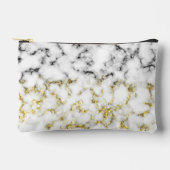 Pochette À Accessoires Marbre blanc noir faux brillant (Recto)