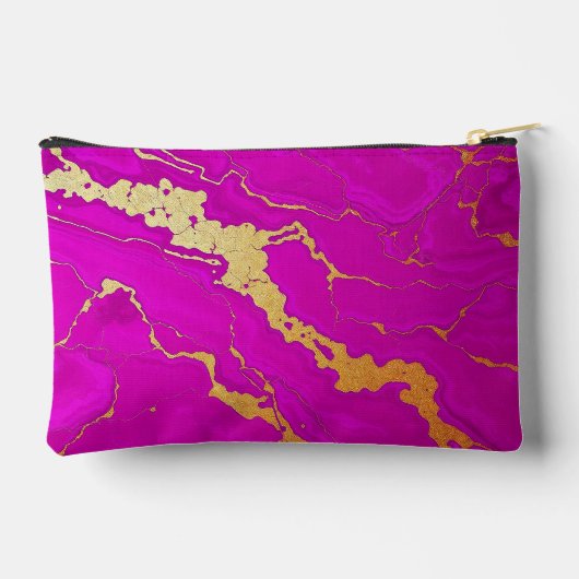 Pochette À Accessoires Marbre rose et or glamour (Verso)