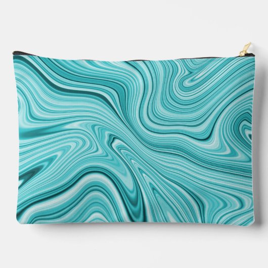 Pochette À Accessoires Marbre turquoise moderne (Verso)