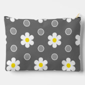 Pochette À Accessoires Marguerites et Pois gris et blancs (Verso)