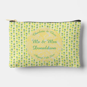 Pochette À Accessoires Mariage d'été tropical Ananas et Palm Feuille