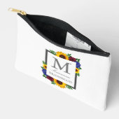 Pochette À Accessoires Mariage floral Rose de tournesol (Ouvrir)