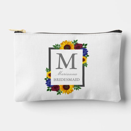 Pochette À Accessoires Mariage floral Rose de tournesol (Recto)