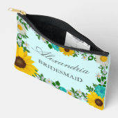 Pochette À Accessoires Mariage floral rustique Tournesol Daisy (Ouvrir)