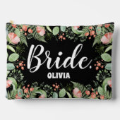 Pochette À Accessoires Mariée florale personnalisée (Recto)