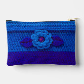 Pochette À Accessoires Marine Royal Deep Blue Flower Artisan Crochet Impr (Verso)