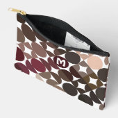 Pochette À Accessoires Maroon Rouge Beige Brown Cercles du milieu du sièc (Ouvrir)