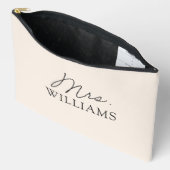 Pochette À Accessoires Marque beige Mme Élégant Script (Ouvrir)