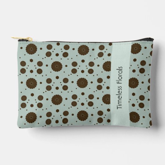 Pochette À Accessoires Marron foncé Micro Floral Sage Vert (Recto)