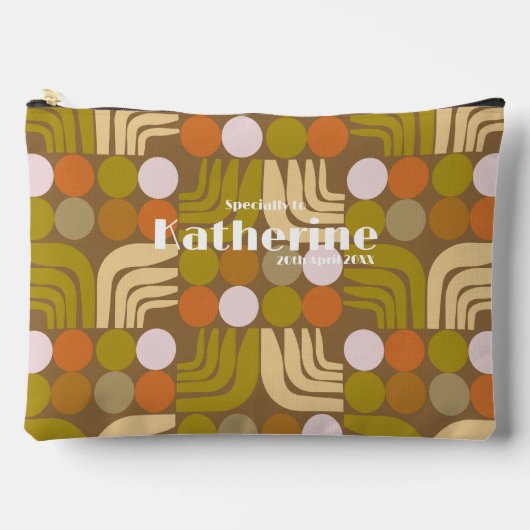 Pochette À Accessoires Marron Orange Vert Bohème (Recto)