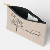 Pochette À Accessoires Mars Mois de naissance Fleur Épouse personnalisée (Ouvrir)