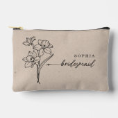 Pochette À Accessoires Mars Mois de naissance Fleur Épouse personnalisée (Recto)