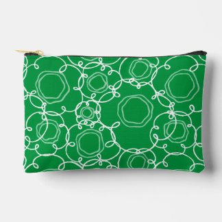 Pochette À Accessoires Matrice florale abstraite (Vert) Beaux-arts