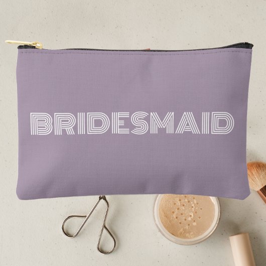 Pochette À Accessoires Mauve Typographie moderne Bridesmaid