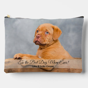 Pochette À Accessoires Meilleur Chien Maman Jamais Personnalisé Photo Et