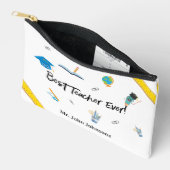 Pochette À Accessoires Meilleur enseignant jamais Merci cadeau thème écol (Ouvrir)