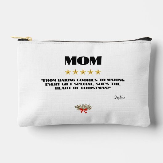 Pochette À Accessoires Meilleur Noël Maman 5 Étoiles Conception éditable (Recto)