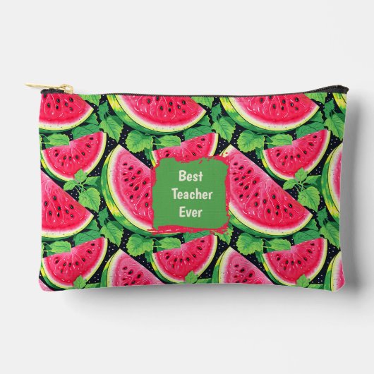 Pochette À Accessoires Meilleur Professeur de Tous les Temps Pastèque (Recto)