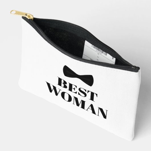 Pochette À Accessoires meilleure femme noir cravate arc mariage élégant (Ouvrir)