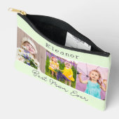 Pochette À Accessoires Meilleure Maman Ever Green 3 Photos Monogrammé (Ouvrir)