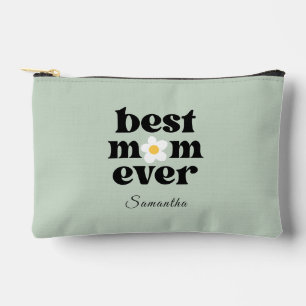 Pochette À Accessoires Meilleure Maman Ever Vert Sauge Personnalisé