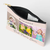 Pochette À Accessoires Meilleure maman jamais rose 3 Photos Monogrammé (Ouvrir)