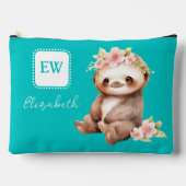 Pochette À Accessoires Mélange paresse ajouter initiales nom turquoise (Recto)