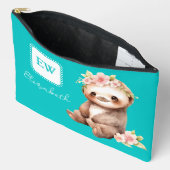 Pochette À Accessoires Mélange paresse ajouter initiales nom turquoise (Ouvrir)