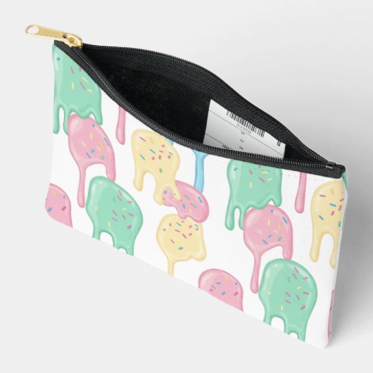Pochette À Accessoires Melting Ice Cream and Sprinkles Pattern (Ouvrir)