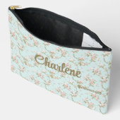 Pochette À Accessoires Menthe + Blush Romantic Floral (Ouvrir)