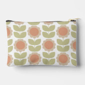 Pochette À Accessoires  Mid-Century Pastel Pink Retro Floral Pattern (Verso)