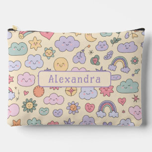 Pochette À Accessoires Mignon Kawaii Nuage Arc-en-Ciel Pastel
