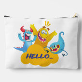 Pochette À Accessoires mignon monstre dit bonjour (Verso)