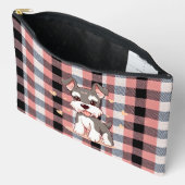 Pochette À Accessoires Mignon Schnauzer Kawaii Chien Plaid de Buffalo Ros (Ouvrir)