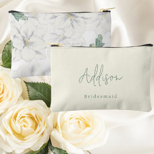 Pochette À Accessoires Mini moderne Nom personnalisé Script Bridesmaid