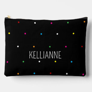 Pochette À Accessoires Mini points noirs et nom