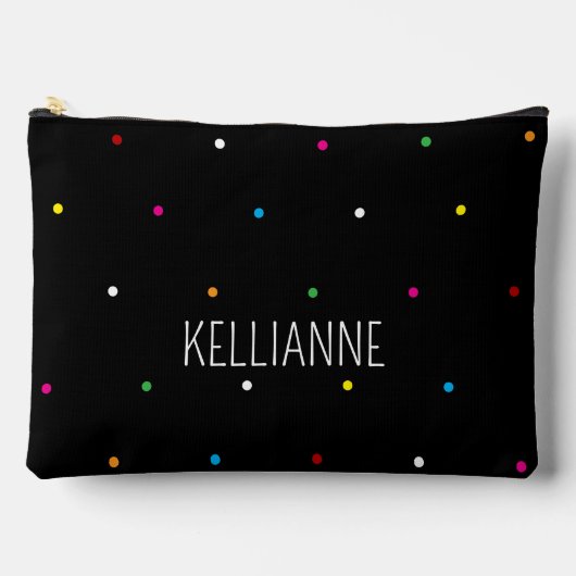 Pochette À Accessoires Mini points noirs et nom (Recto)
