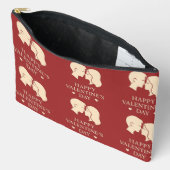 Pochette À Accessoires Minimal Couple Silhouette Romantic Valentines Zip (Ouvrir)