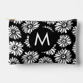 Pochette À Accessoires Minimalist Groovy Black and White Daisy Monogram (Recto)