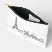 Pochette À Accessoires Minimalist Paris Skyline Line Art (Ouvrir)